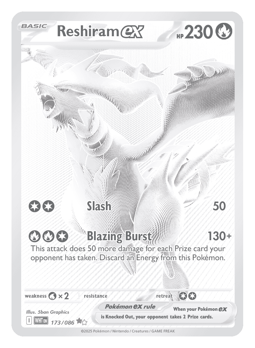 Reshiram ex 173/086 - Pokémon TCG White Flare card