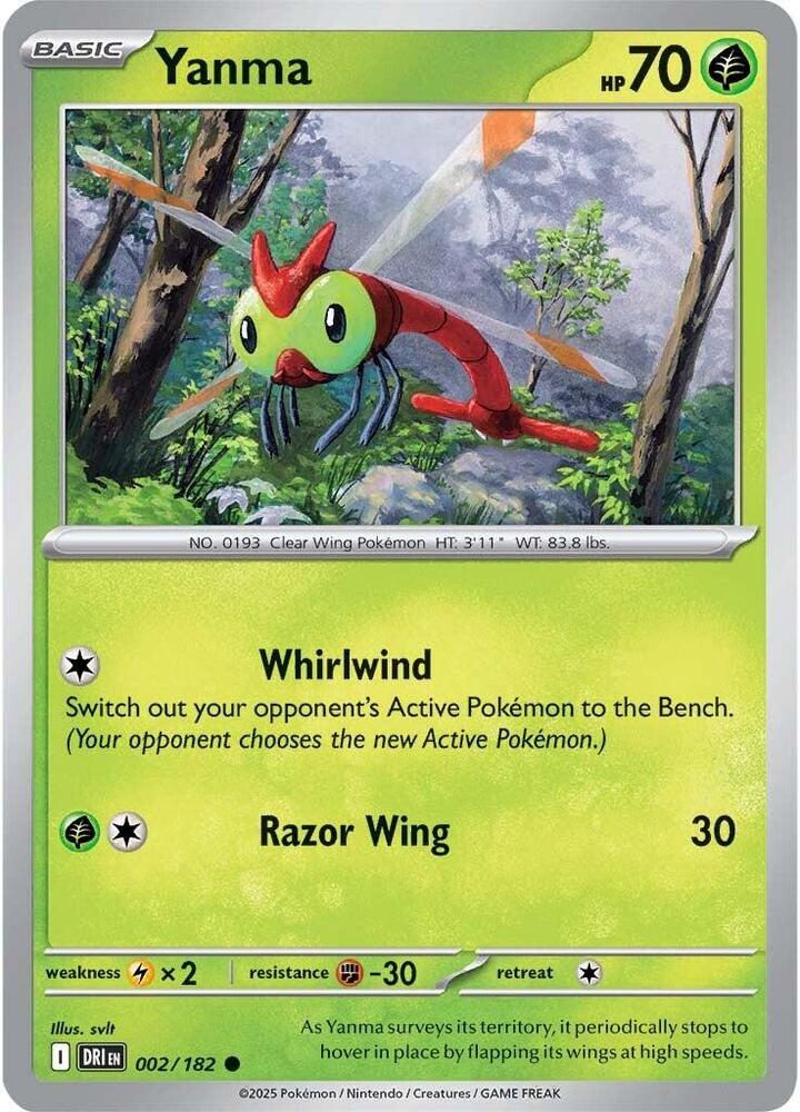 Yanma 002/182 - Destined Rivals Pokémon TCG card