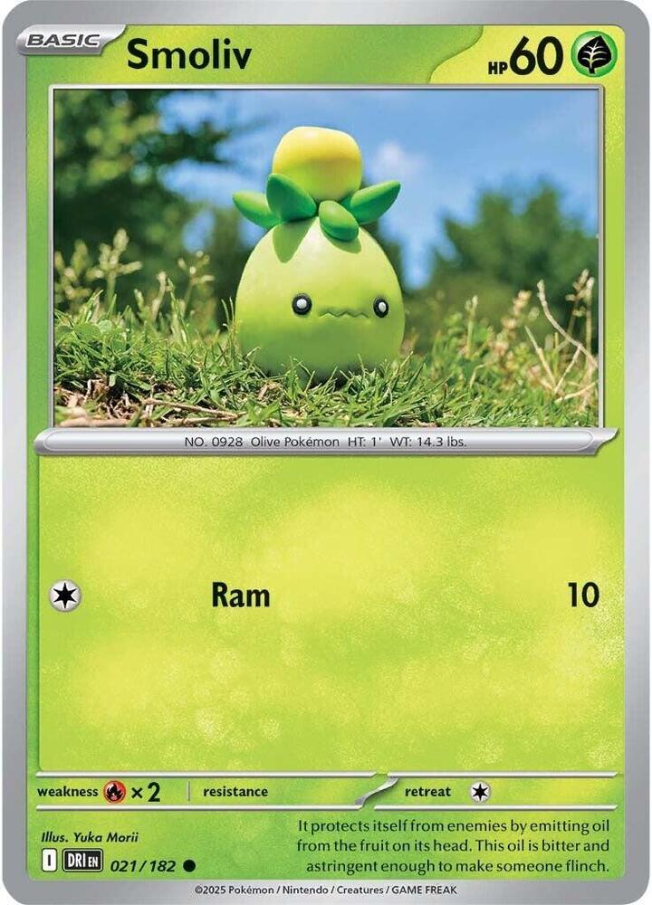 Smoliv 021/182 - Destined Rivals Pokémon TCG card