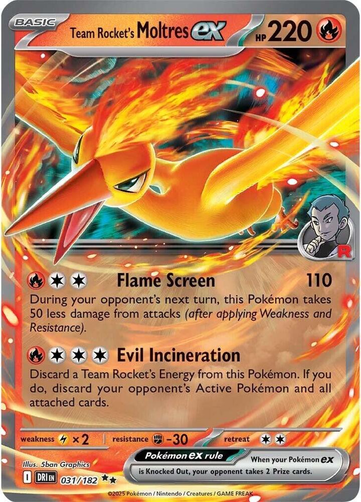 Team Rocket's Moltres ex 031/182 - Destined Rivals Pokémon TCG card