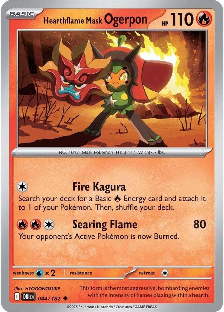 Hearthflame Mask Ogerpon 044/182 - Destined Rivals Pokémon TCG card