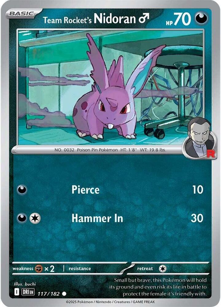 Team Rocket's Nidoran♂ 117/182 - Destined Rivals Pokémon TCG card