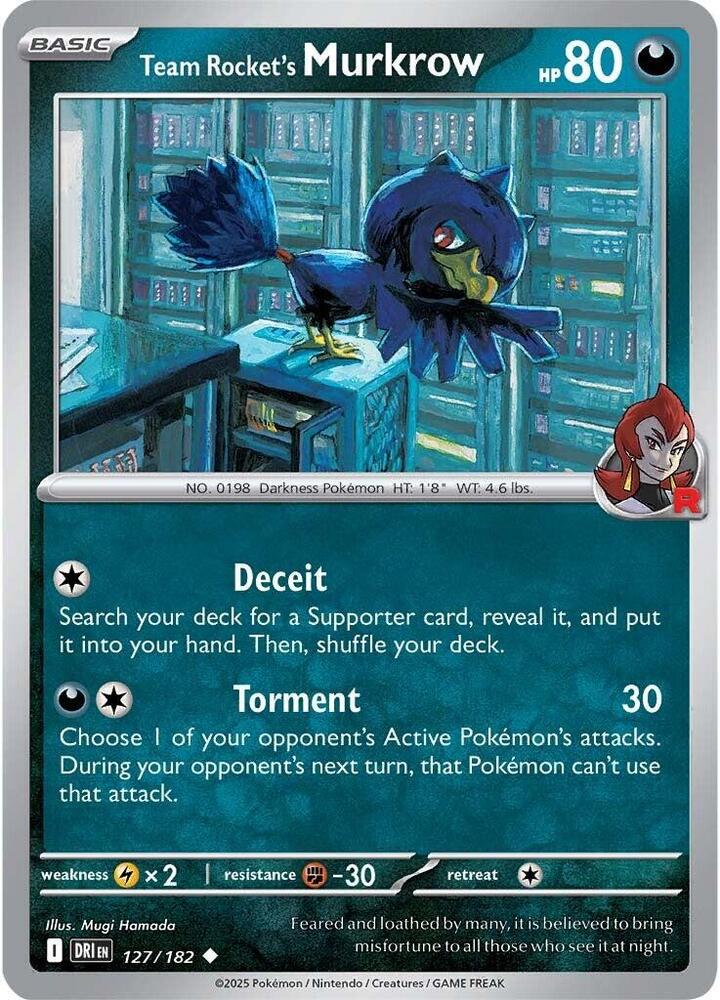 Team Rocket's Murkrow 127/182 - Destined Rivals Pokémon TCG card