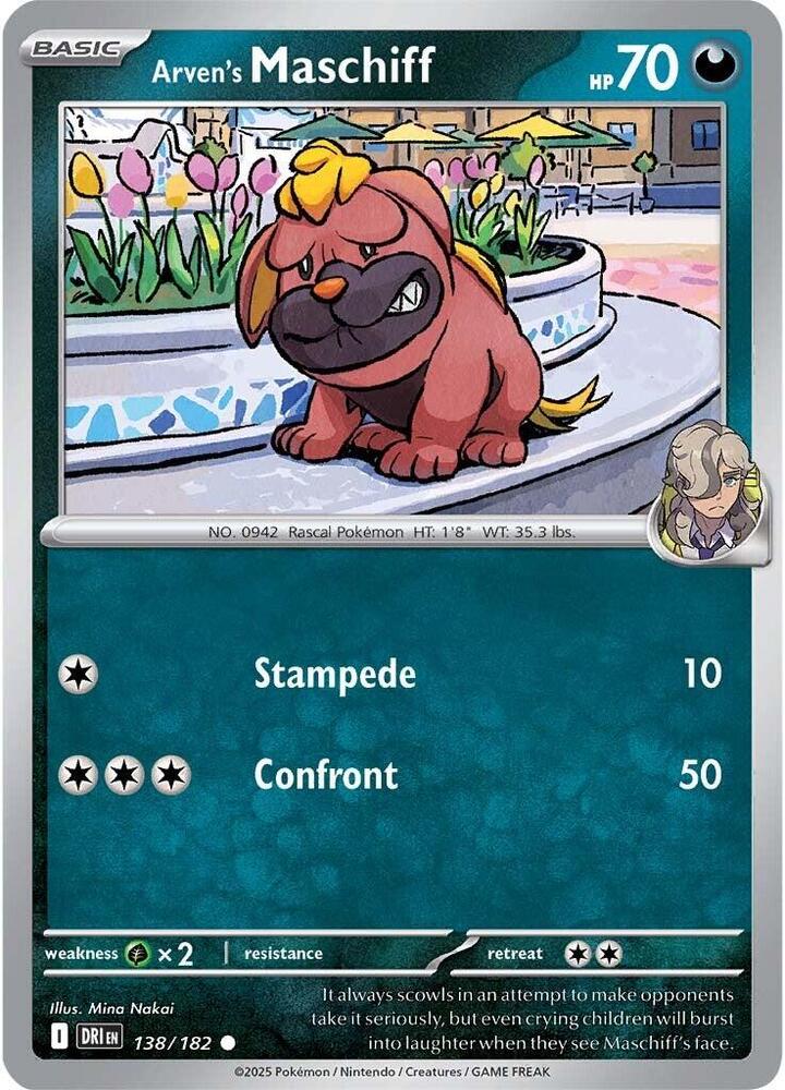 Arven's Maschiff 138/182 - Destined Rivals Pokémon TCG card