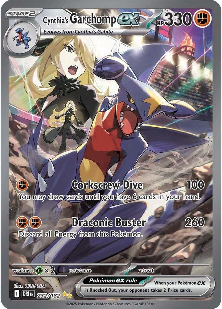 Cynthia's Garchomp ex 232/182 - Destined Rivals Pokémon TCG card