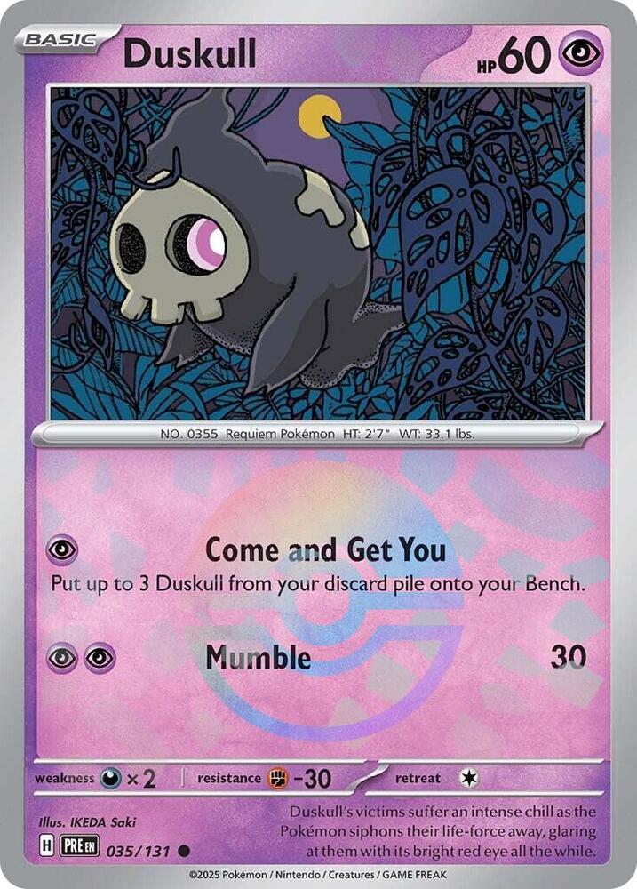 Duskull 035/131 - Poké Ball Reverse Holo - Pokemon TCG Prismatic Evolutions card