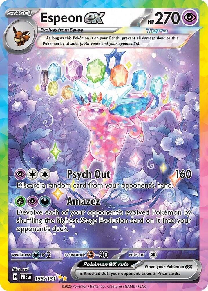 Espeon ex 155/131 - Standard card artwork - Pokemon TCG Prismatic Evolutions card