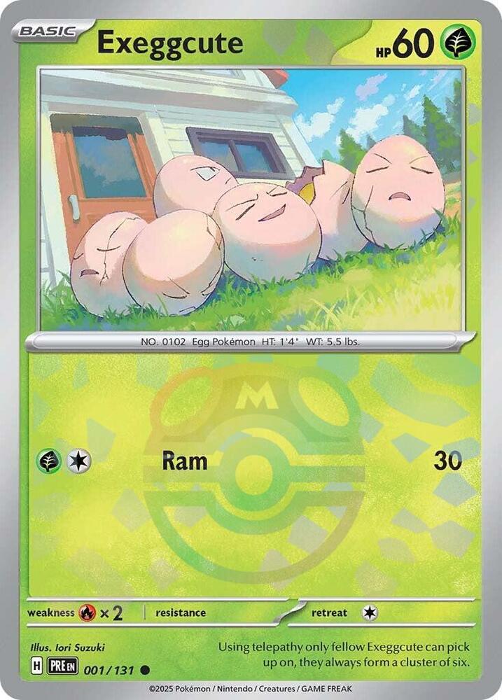 Exeggcute 001/131 - Master Ball Reverse Holo - Pokemon TCG Prismatic Evolutions card