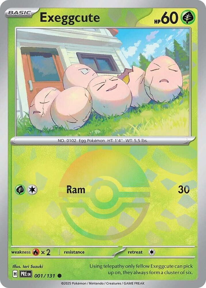 Exeggcute 001/131 - Poké Ball Reverse Holo - Pokemon TCG Prismatic Evolutions card