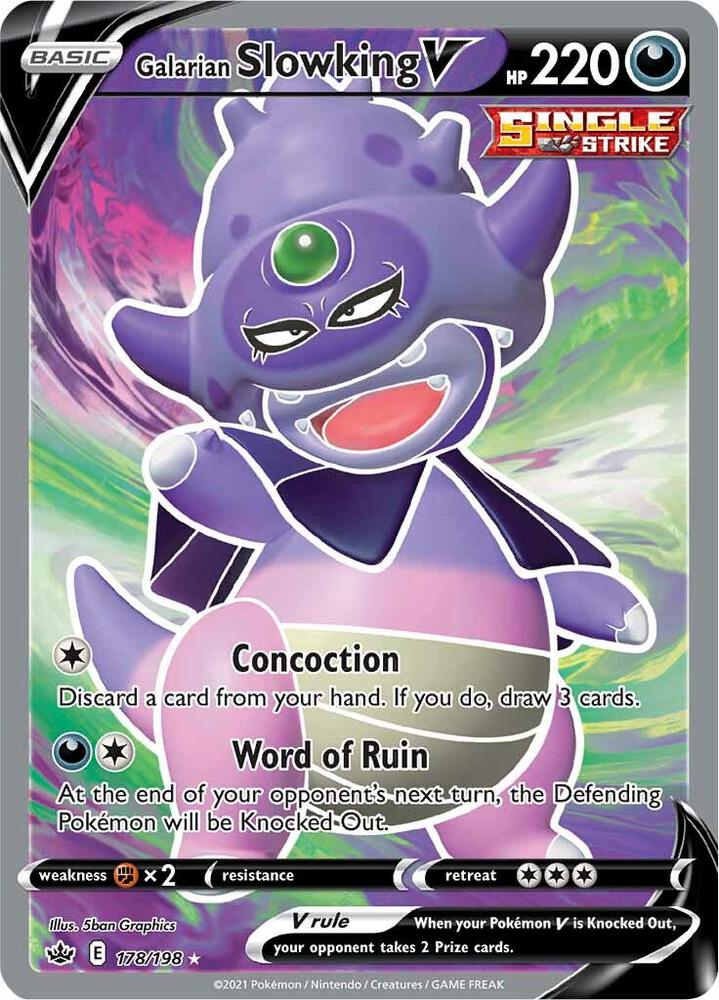 Galarian Slowking V (Full Art) 178 - Pokemon TCG Chilling Reign card