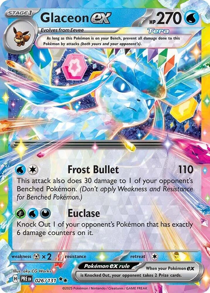 Glaceon ex 026/131 - Standard card artwork - Pokemon TCG Prismatic Evolutions card