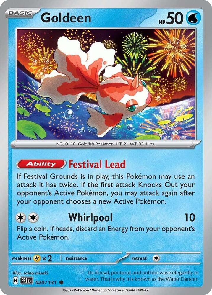 Goldeen 020/131 - Standard card artwork - Pokemon TCG Prismatic Evolutions card