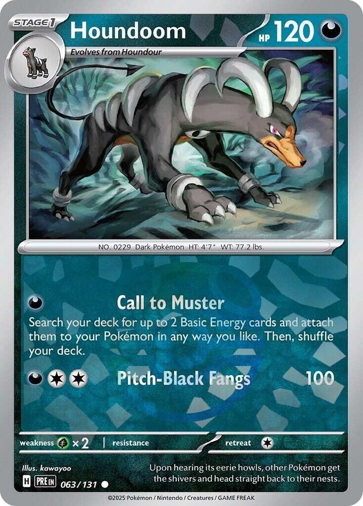 Houndoom 063/131 - Master Ball Reverse Holo - Pokemon TCG Prismatic Evolutions card