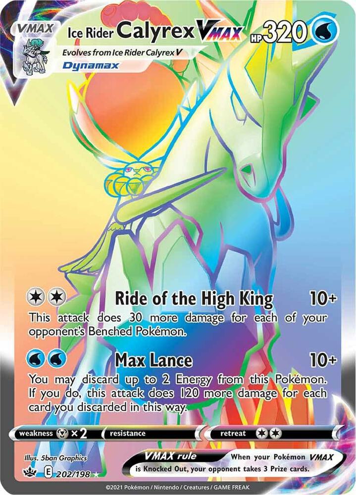 Ice Rider Calyrex VMAX (Secret) 202 - Pokemon TCG Chilling Reign card