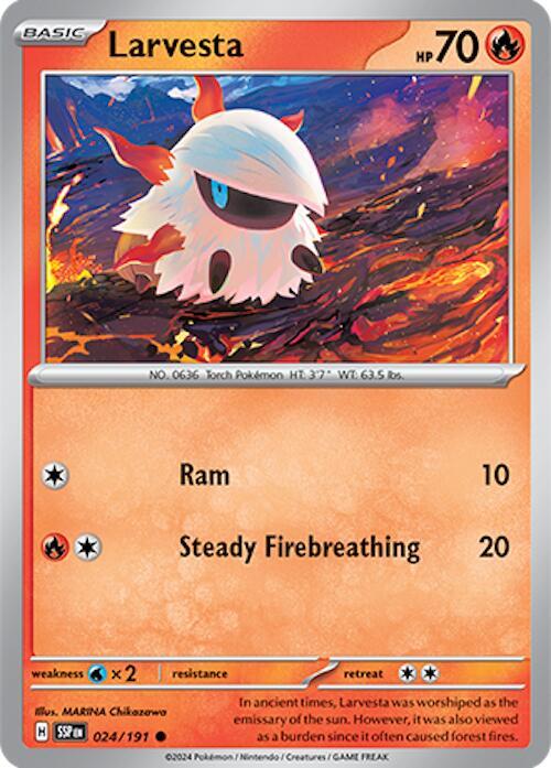 Larvesta 024/191 - Pokemon TCG Surging Sparks card