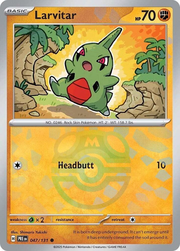 Larvitar 047/131 - Master Ball Reverse Holo - Pokemon TCG Prismatic Evolutions card
