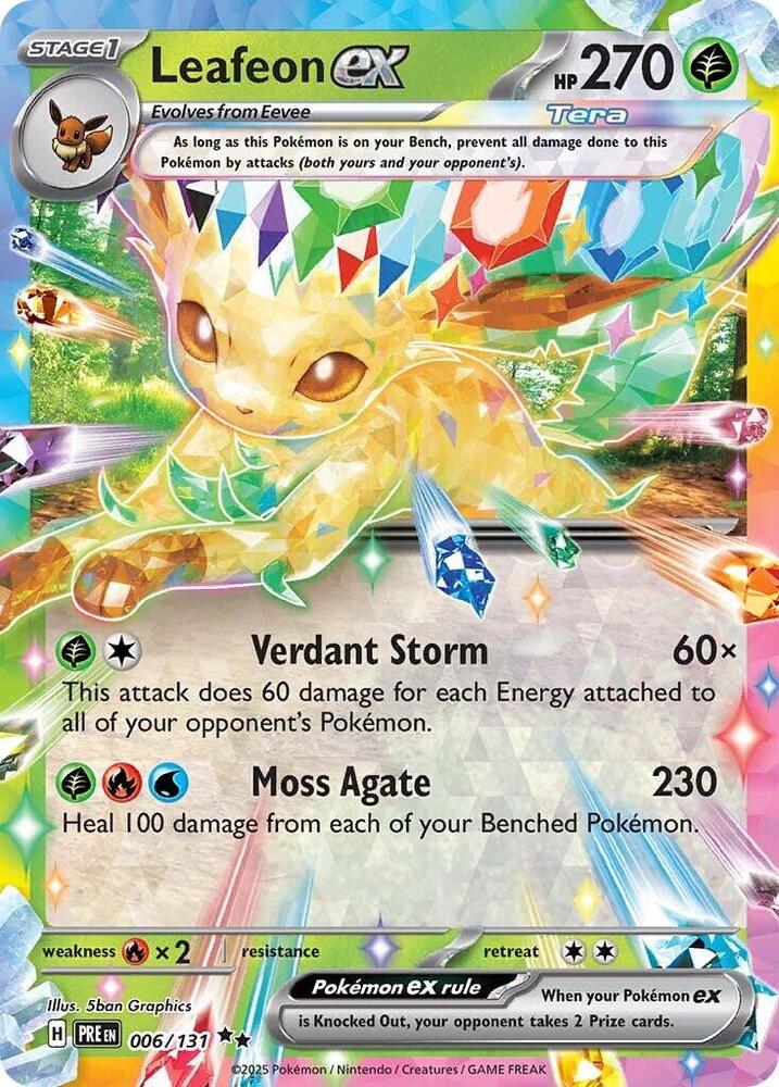Leafeon ex 006/131 - Standard card artwork - Pokemon TCG Prismatic Evolutions card