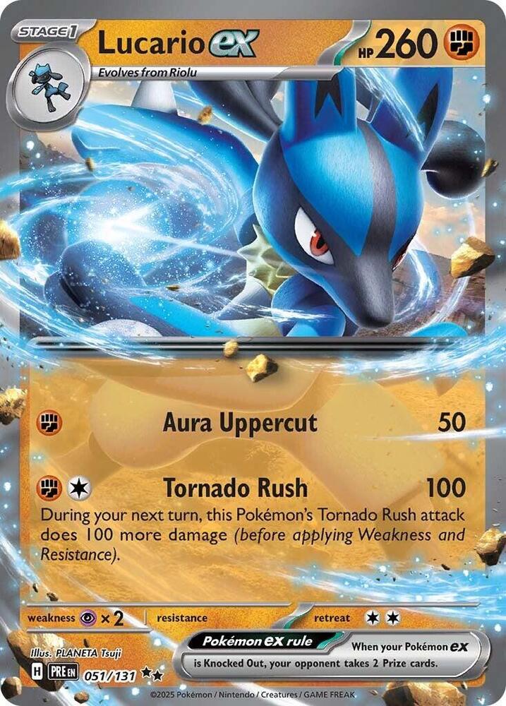 Lucario ex 051/131 - Standard card artwork - Pokemon TCG Prismatic Evolutions card
