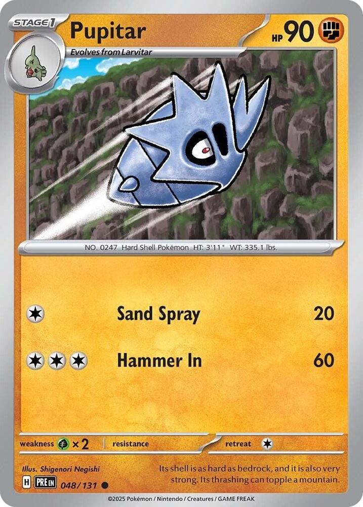 Pupitar 048/131 - Standard card artwork - Pokemon TCG Prismatic Evolutions card