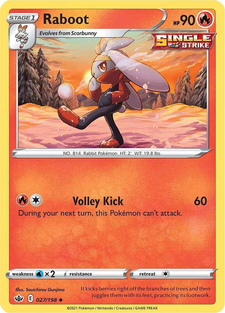Raboot 027 - Pokemon TCG Chilling Reign card
