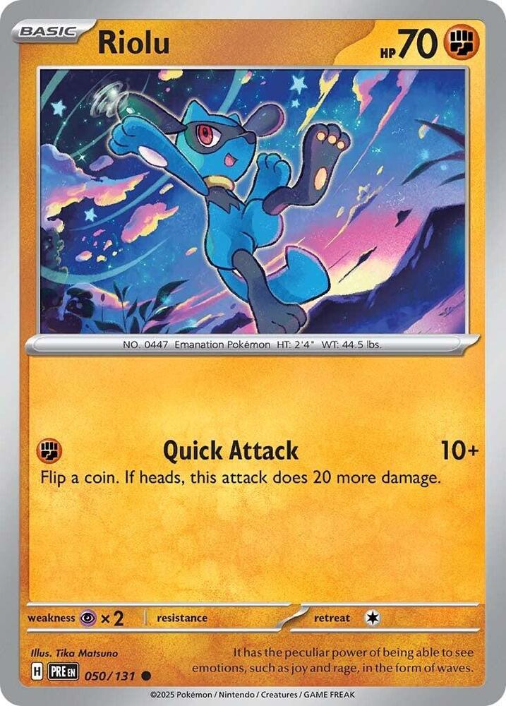 Riolu 050/131 - Standard card artwork - Pokemon TCG Prismatic Evolutions card