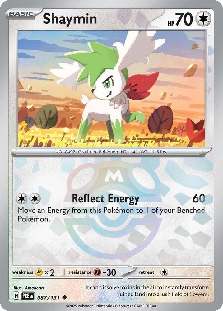 Shaymin 087/131 - Master Ball Reverse Holo - Pokemon TCG Prismatic Evolutions card