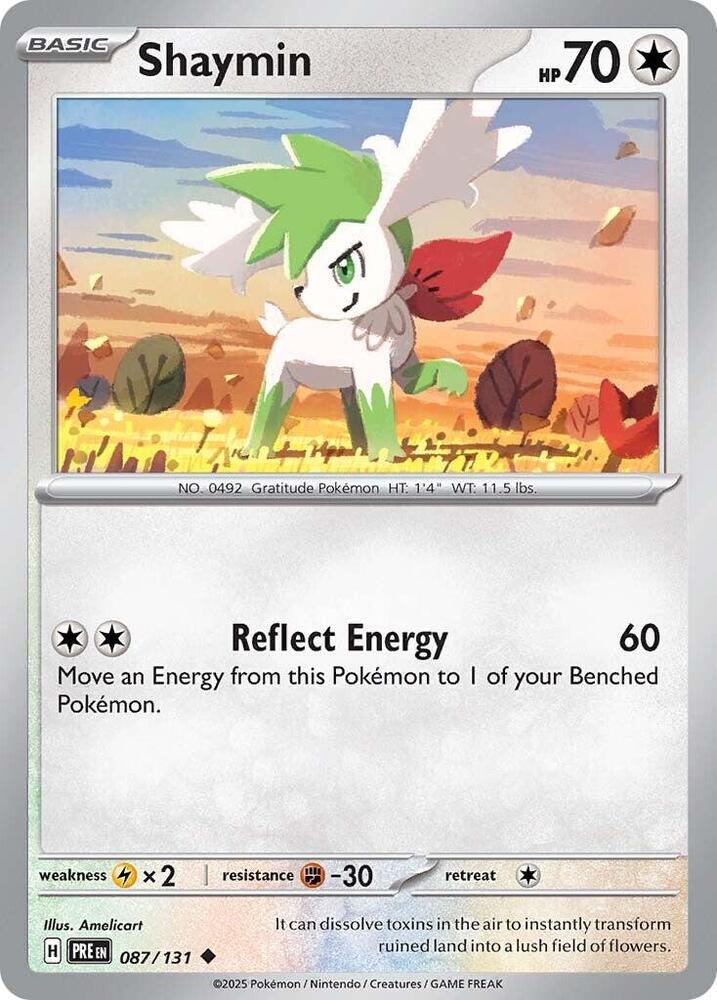 Shaymin 087/131 - Standard card artwork - Pokemon TCG Prismatic Evolutions card