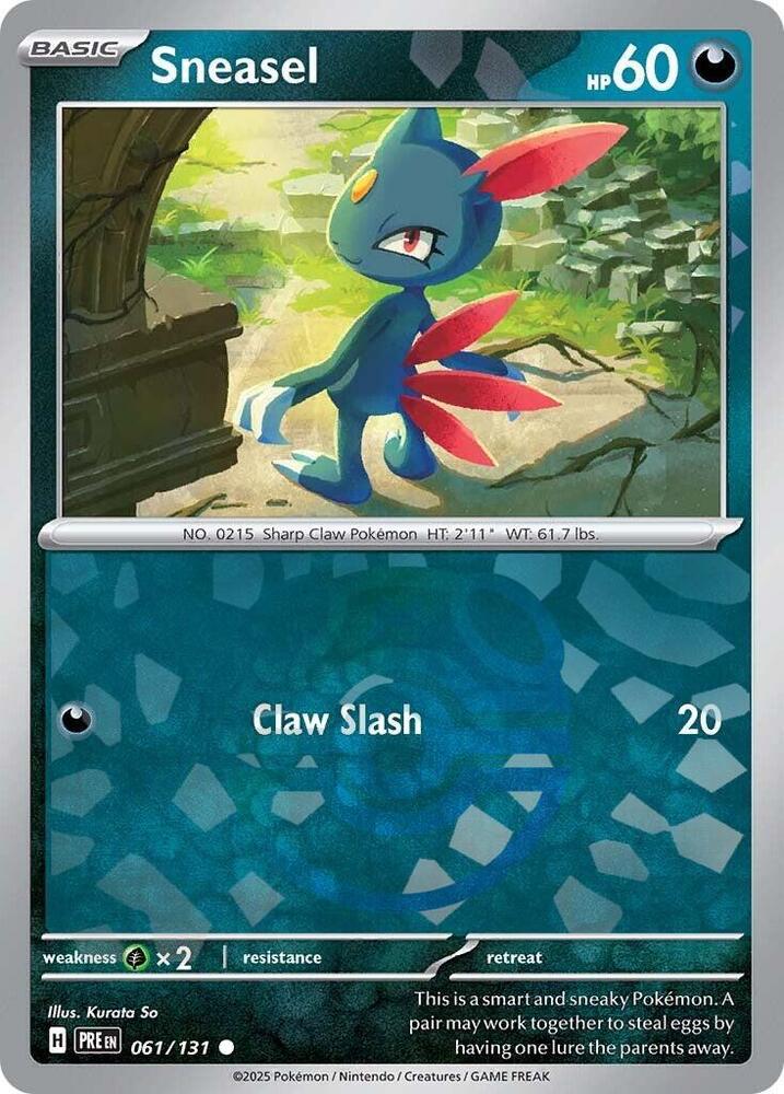 Sneasel 061/131 - Master Ball Reverse Holo - Pokemon TCG Prismatic Evolutions card