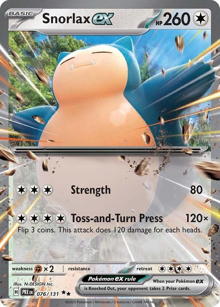 Snorlax ex 076/131 - Standard card artwork - Pokemon TCG Prismatic Evolutions card