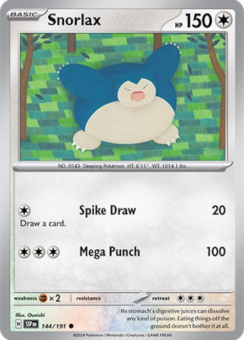 Snorlax 144/191 - Pokemon TCG Surging Sparks card