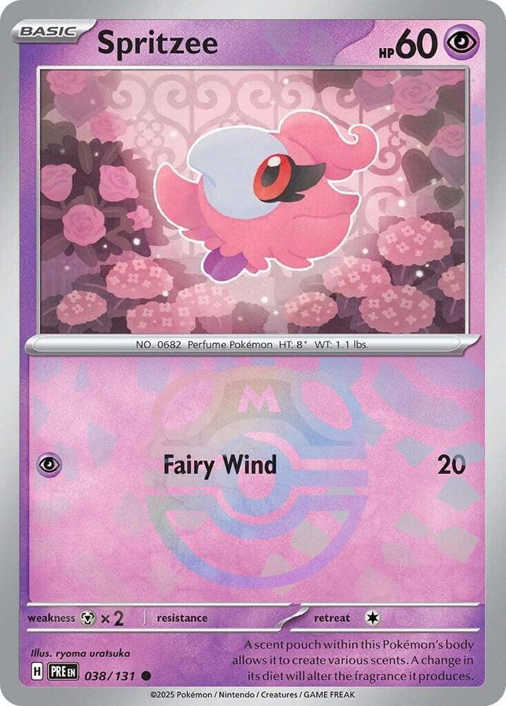 Spritzee 038/131 - Master Ball Reverse Holo - Pokemon TCG Prismatic Evolutions card