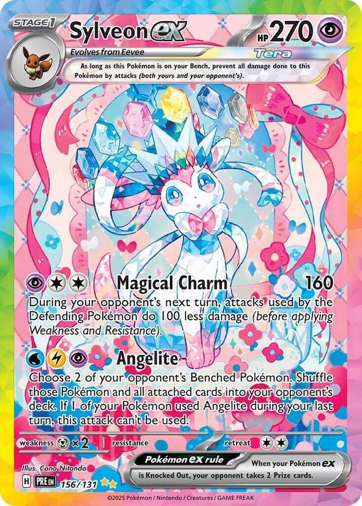 Sylveon ex 156/131 - Standard card artwork - Pokemon TCG Prismatic Evolutions card
