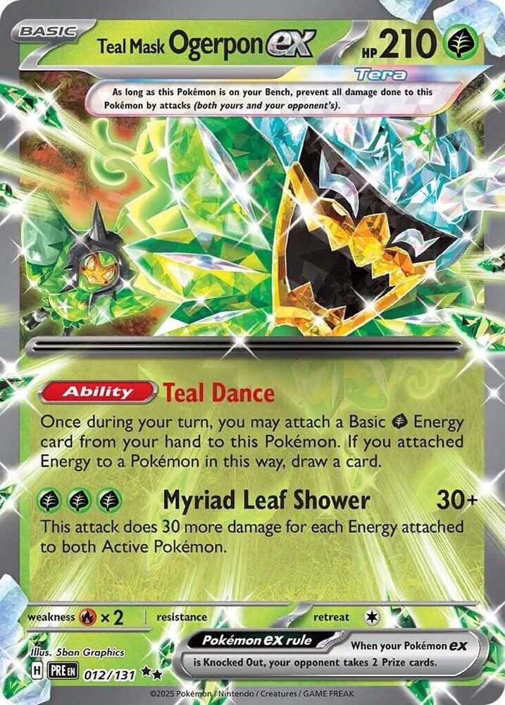 Teal Mask Ogerpon ex 012/131 - Standard card artwork - Pokemon TCG Prismatic Evolutions card
