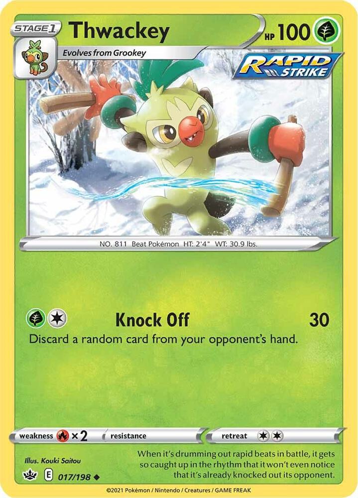 Thwackey 017 - Pokemon TCG Chilling Reign card