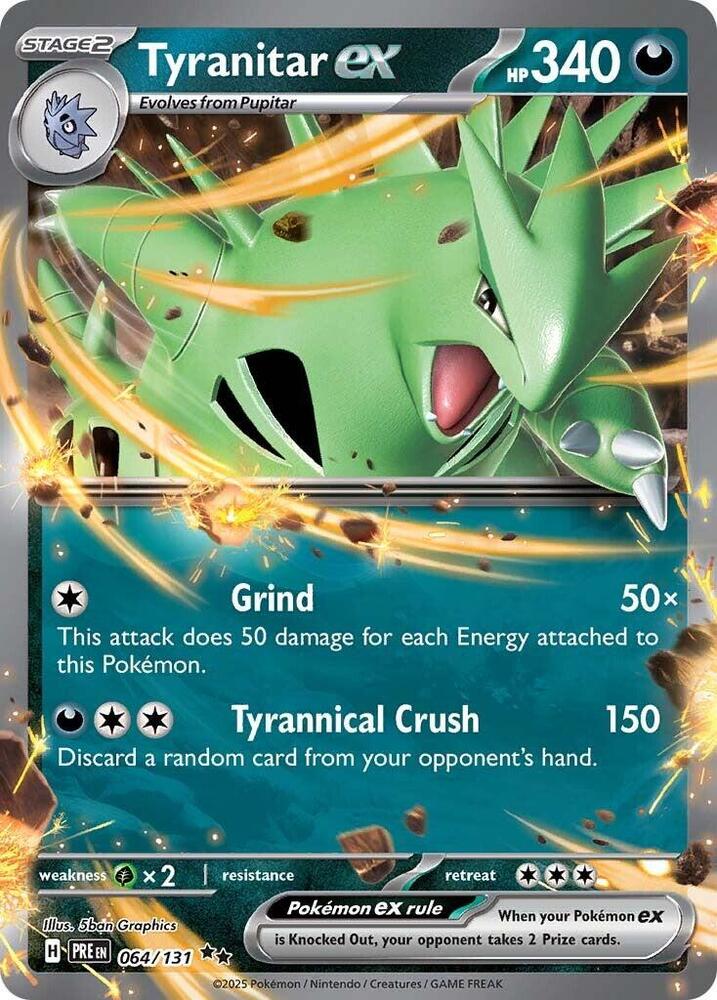 Tyranitar ex 064/131 - Standard card artwork - Pokemon TCG Prismatic Evolutions card