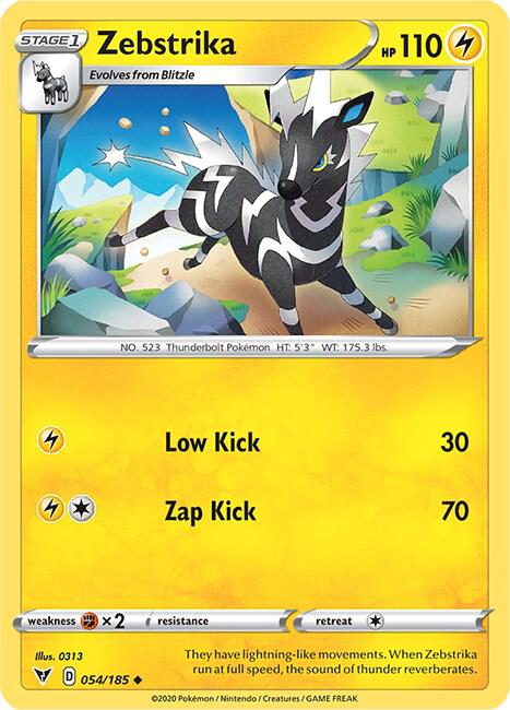 Zebstrika 054/185 - Pokemon TCG Vivid Voltage card