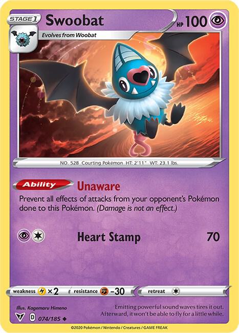 Swoobat 074/185 - Pokemon TCG Vivid Voltage card