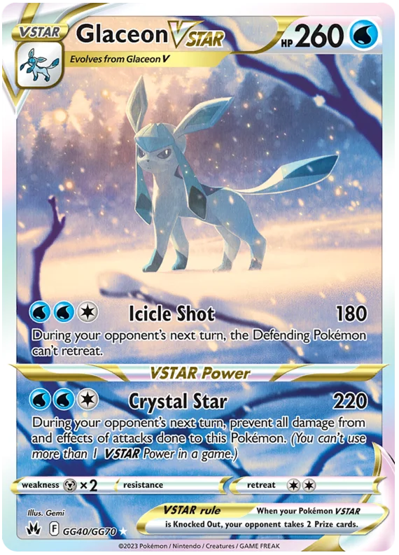 Glaceon VSTAR Crown Zenith Galarian Gallery Pokemon Card Single