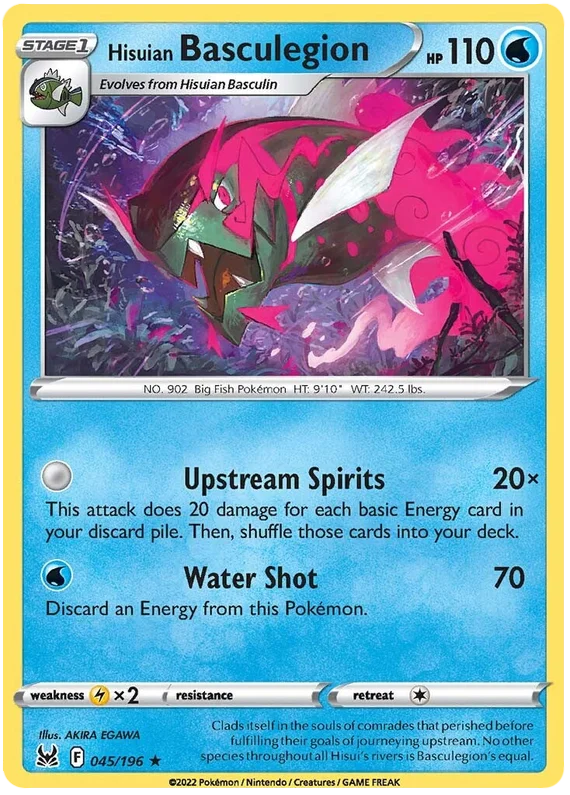 Hisuian Basculegion Lost Origin Pokemon Single Card 045/196