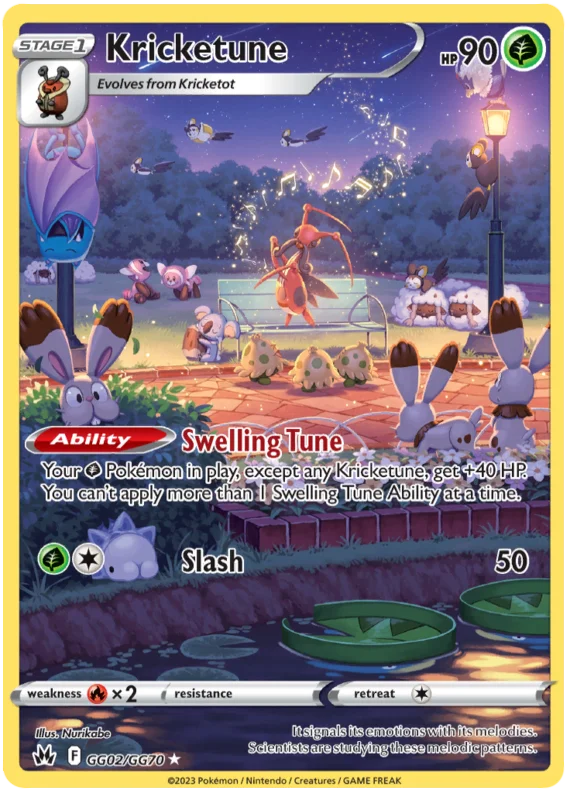 Kricketune Crown Zenith Galarian Gallery Pokemon Card Single