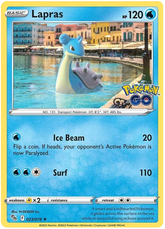 Lapras Pokemon GO Card Singles 023/078