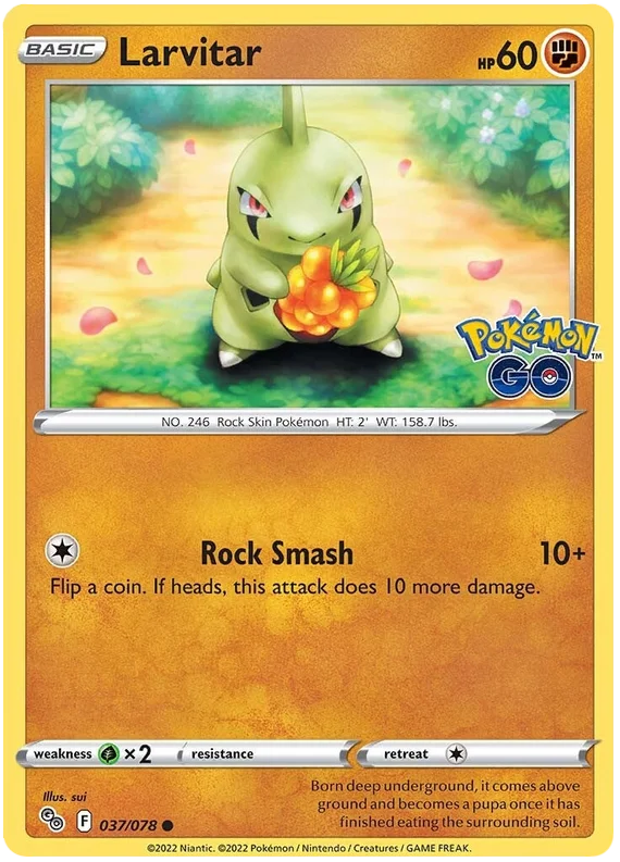 Larvitar Pokemon GO Card Singles 037/078