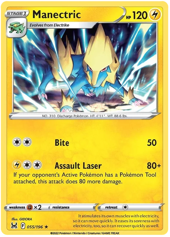 Manectric Lost Origin Pokemon Single Card 055/196