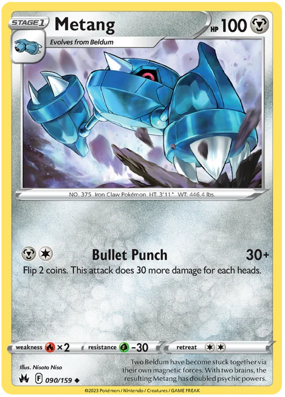 Metang Crown Zenith Pokemon Card Single