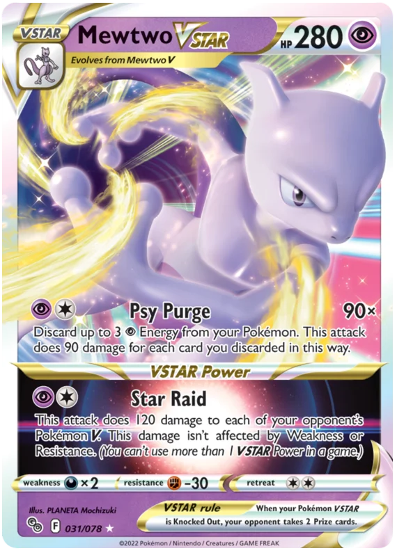 Mewtwo VSTAR Pokemon GO Card Singles 031/078