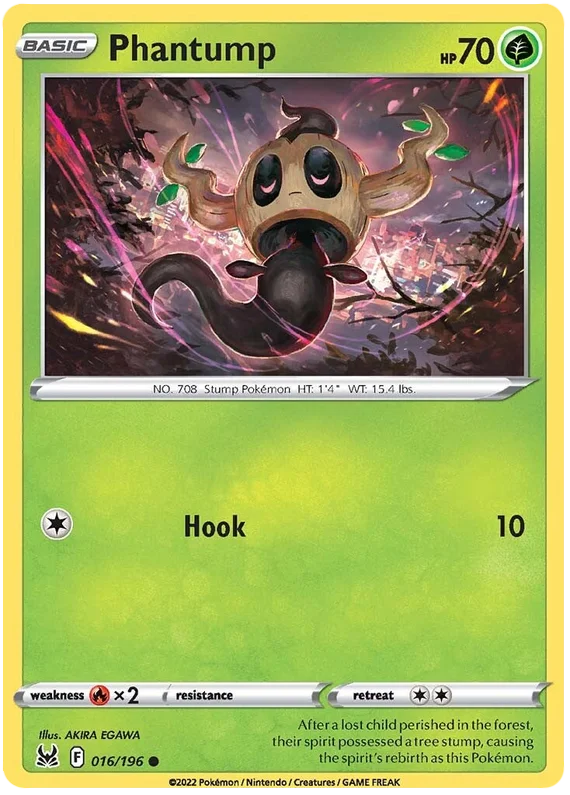Phantump Lost Origin Pokemon Single Card 016/196
