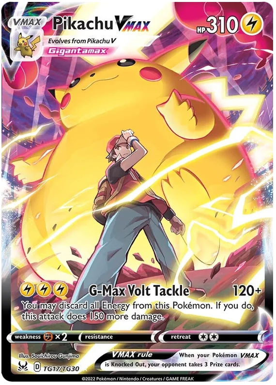 Pikachu VMAX Lost Origin Trainer Gallery Pokemon Single Card TG17/TG30