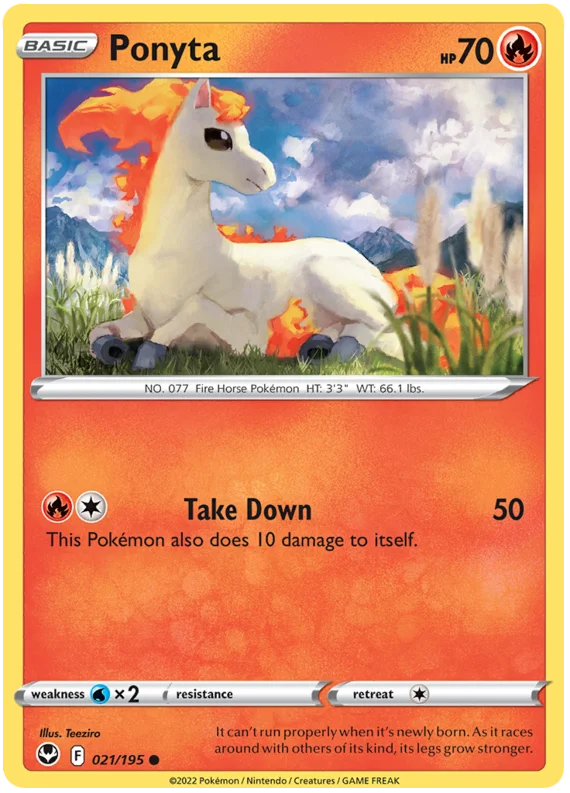 Ponyta Silver Tempest Pokemon Single 021/195