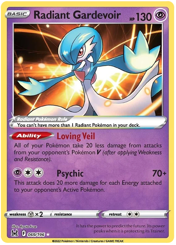Radiant Gardevoir Lost Origin Pokemon Single Card 069/196
