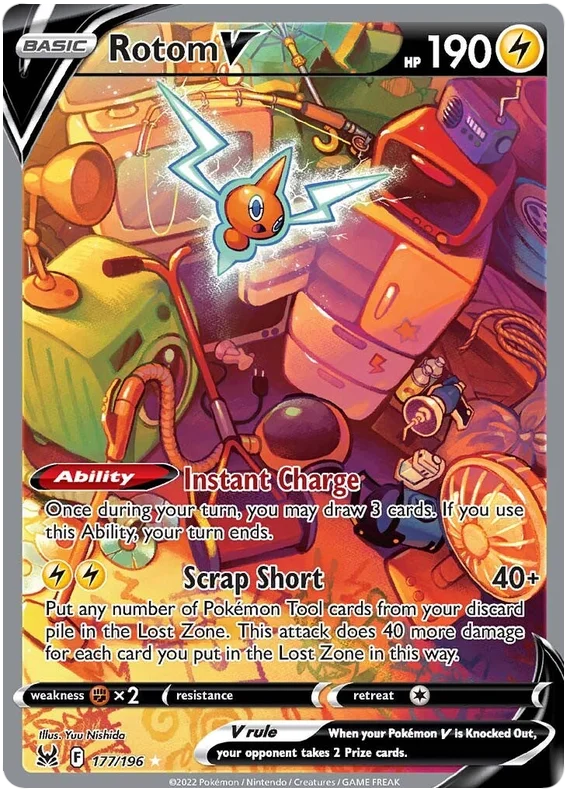 Rotom V (Alt Art) Lost Origin Pokemon Single Card 177/196